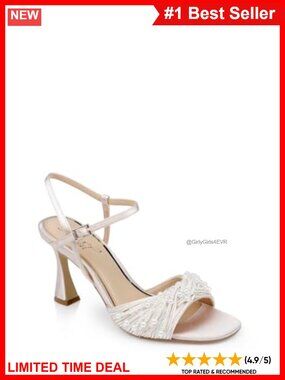 Pearl Stiletto Heel Sandals Ankle Strap Open Toe Wedding Prom Shoes